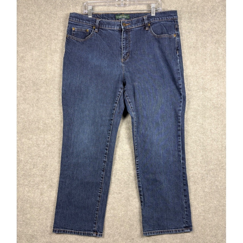 Lauren Ralph Lauren Straight Leg Jeans Dark Wash Plus 18W 19x27.5 Blue Denim